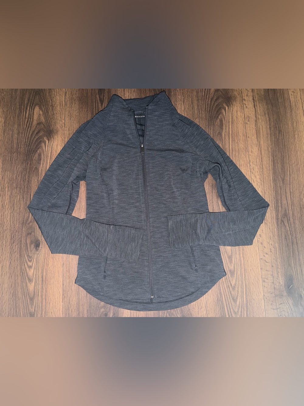 Athleta Dark Grey Black Salutation Jacket